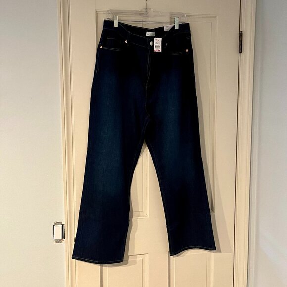 LOFT - High Rise Straight Jeans in Clean Dark Wash - Picture 5 of 5